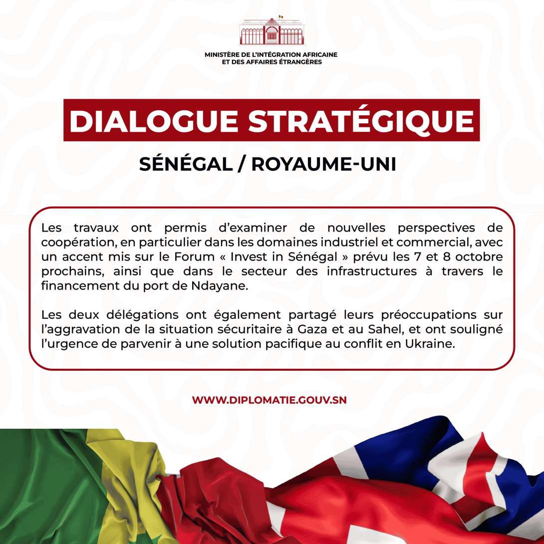 2ème session du Dialogue Stratégique entre le Sénégal et le Royaume-Uni